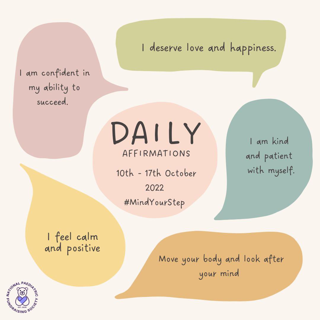 Feeling down today? Read through these… this is your reminder to treat yourself positively, you deserve this and you’re so loved! 💚
#MindYourStep #NPFS2022 🧸✨