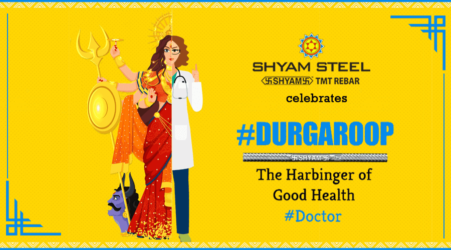shyamsteel's tweet photo. Maa Durga represents distinct attributes &amp; embodies different identities in each form she manifests. Similarly, a woman also plays a variety of roles. As a #doctor, she is the symbol of life who nurses us back to health.

#DurgaRoop #WomenPower #ShyamSteel #flexiSTRONG #TMTBar https://t.co/prX5wthHB3