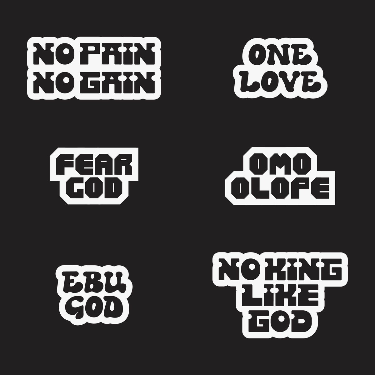 Teajae__'s tweet photo. Danfo Stickers- these was inspired by my love for type and long hours spent in traffic. 
Type construction is not beans but I enjoyed making these. It made me appreciate the awesome work by @Da_Dsgn on Danfo std all over

The moodboard                                  The outcome https://t.co/DtHnsKNKz7