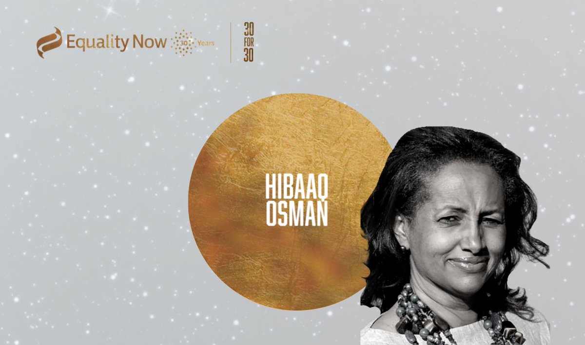 Karama (@el_karama) on Twitter photo For 30 years, <a href="/equalitynow/">Equality Now</a> has used the law to make the world a better place for women and girls around the world. Today, we are thrilled that our founder <a href="/hibaaq/">Hibaaq Osman</a> has been recognized as one of Equality Now’s #30For30. #MakeEqualityReality For 30 years, <a href="/equalitynow/">Equality Now</a> has used the law to make the world a better place for women and girls around the world. Today, we are thrilled that our founder <a href="/hibaaq/">Hibaaq Osman</a> has been recognized as one of Equality Now’s #30For30. #MakeEqualityReality