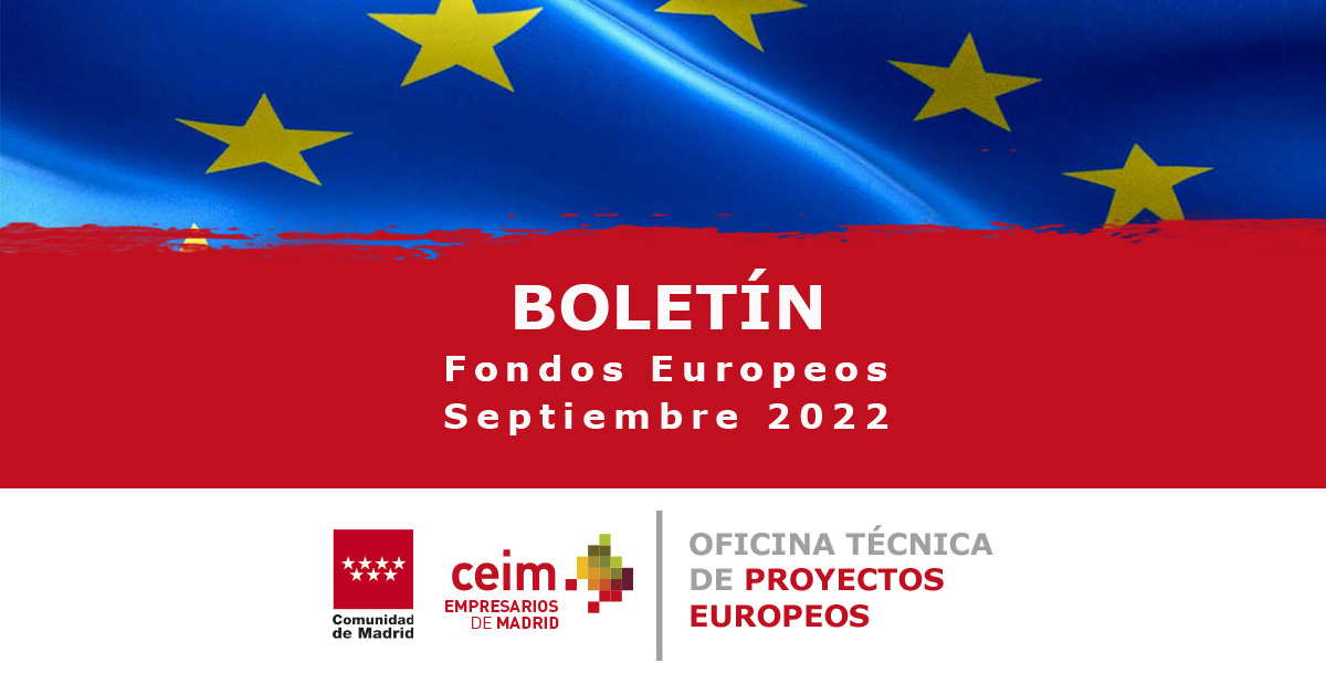 _CEIM_'s tweet photo. 🇪🇺 Entérate de toda la actualidad sobre #FondosEuropeos
🆕 Actualidad europea, noticias, convocatorias, actividad de la oficina y más.
Accede al boletín elaborado por la #OTPE 🔗https://t.co/WL57FQf85V https://t.co/RRyhFkAmZ7