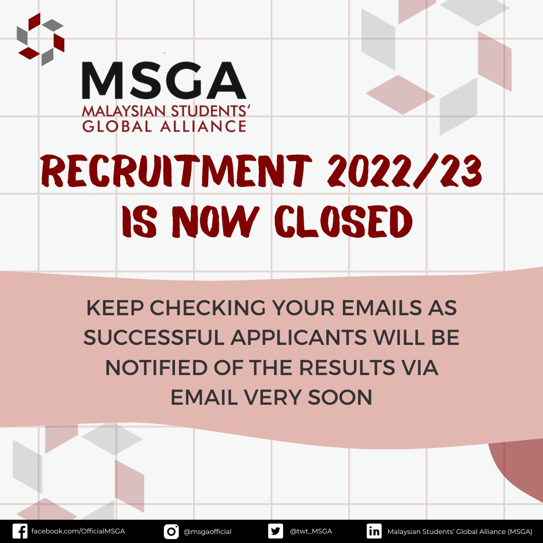twt_MSGA's tweet photo. ⌛❗ Time is up! Thank you to all those who applied! 👐 https://t.co/evo99vRwHr