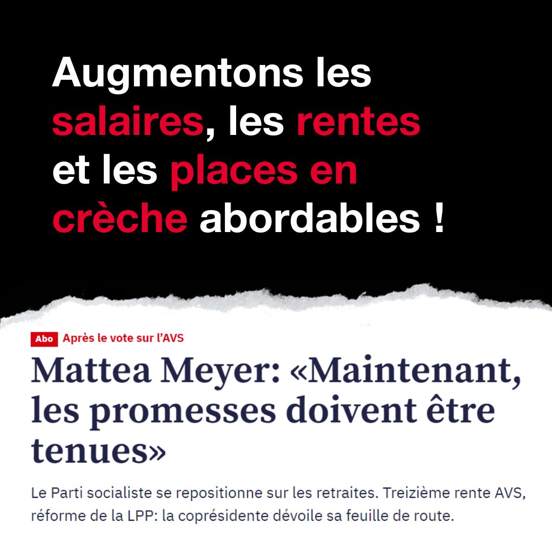 PSSuisse's tweet photo. Après le vote sur l’AVS, @meyer_mattea détaille nos propositions : #salaires égaux, #rentes plus élevées, places en #crèches abordables, reconnaissance du travail de care et  protection contre les violences et les discriminations !
A lire ici👉 https://t.co/Kr8LSBQPWi @24heuresch https://t.co/IFNuKRwUkU