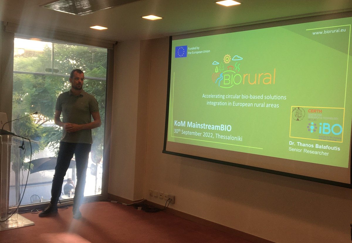 bio_rural's tweet photo. ✅BioRural creates synergies!
Thanos Balafoutis, BioRural coordinator, presented the project at the kick off meeting of #MainstreamBIO.

The meeting took place in Thessaloniki, with BioRural starting its #networking efforts🌐to establish #circular #bioeconomy for EU rural areas. https://t.co/SvnOS2nTqk