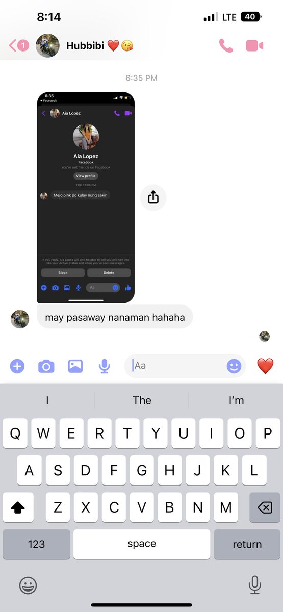 AlissMariaaa's tweet photo. Ay sorry po. Loyal po yan. Nagsusumbong pa po yan sakin pag may lumalandi sa kanya so ikalma mo yang kung ano mang pink yan hayup ka 😂 https://t.co/17j3q4oOfZ