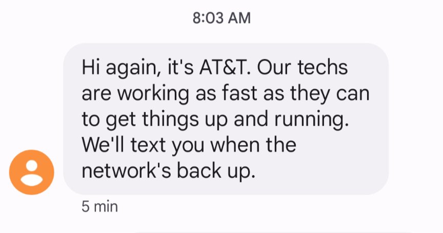 justbartee's tweet image. AT&amp;amp;T internet still down 16 hours later.  John's Creek GA. 
 A little better communication would be nice.  
Anyone got any info ????