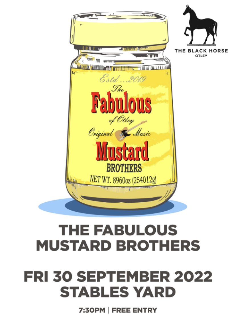 TONIGHT!!!!! Live music from The Fabulous Mustard Brothers 🎶 7:30pm, Free Entry #otley #livemusic