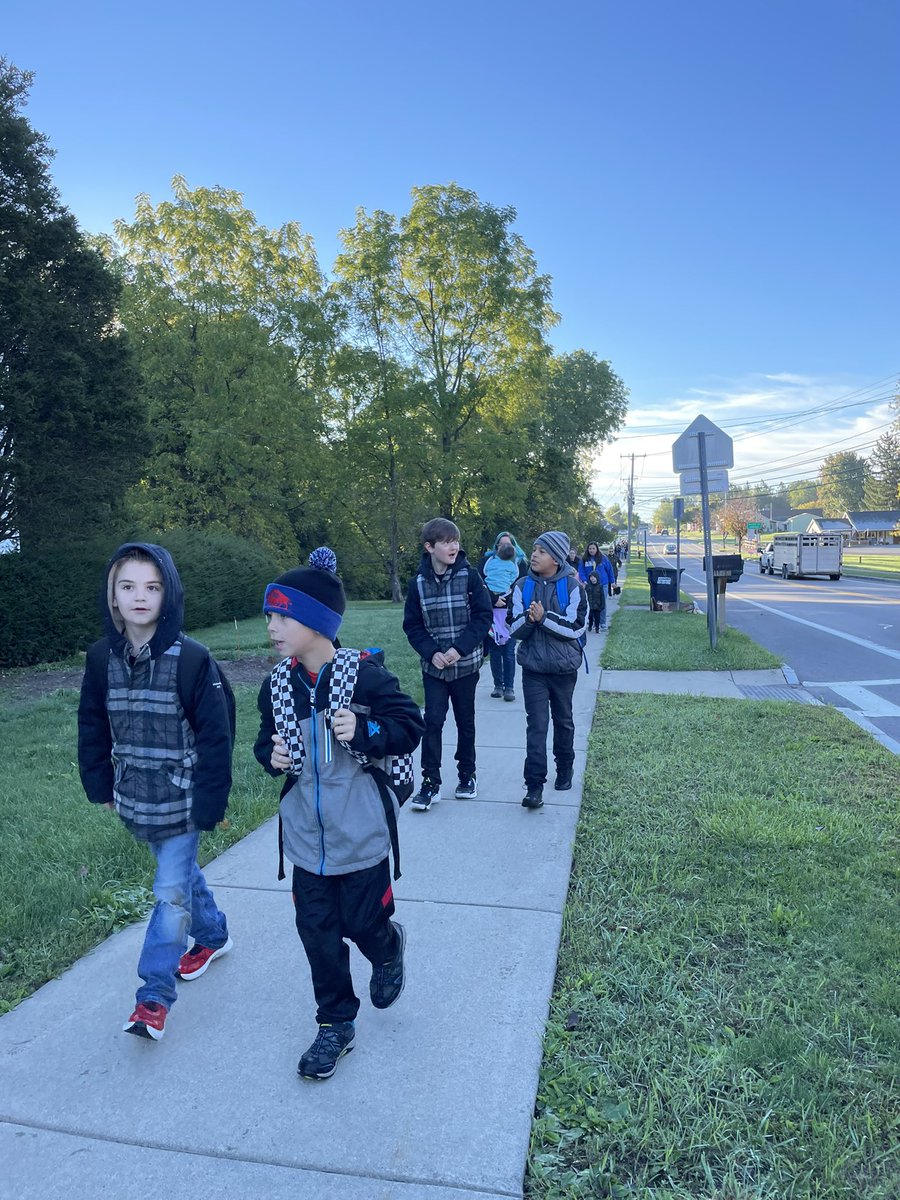 It’s Walk to School Day 2022 here at <a href="/OAhornets/">Oakfield-Alabama MHS</a> <a href="/OaElem/">OAElem</a> 
What a beautiful morning for a walk!