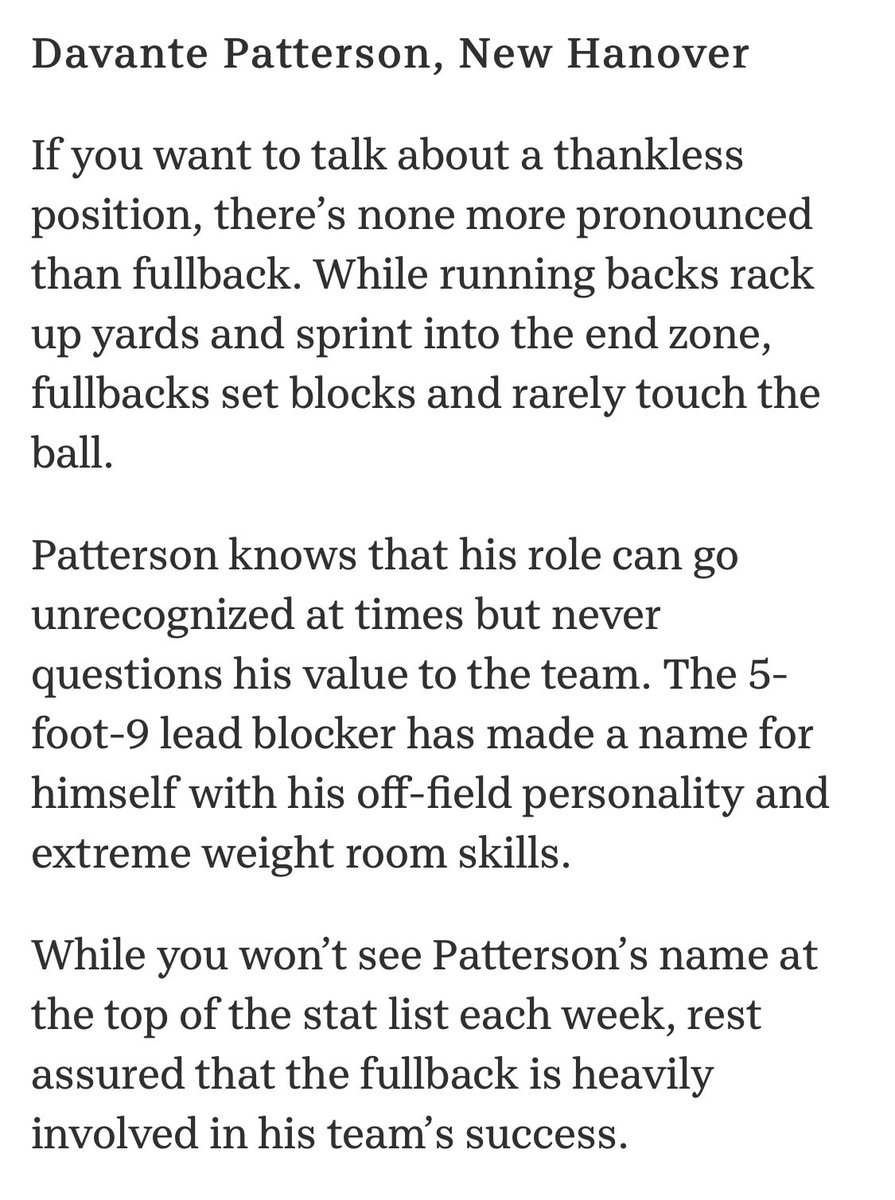 Today’s StarNews “Under the radar” 
These are the football players you need to know. <a href="/bigchipsnhhs/">Devante patterson</a> @NHHSFOOTBALL22