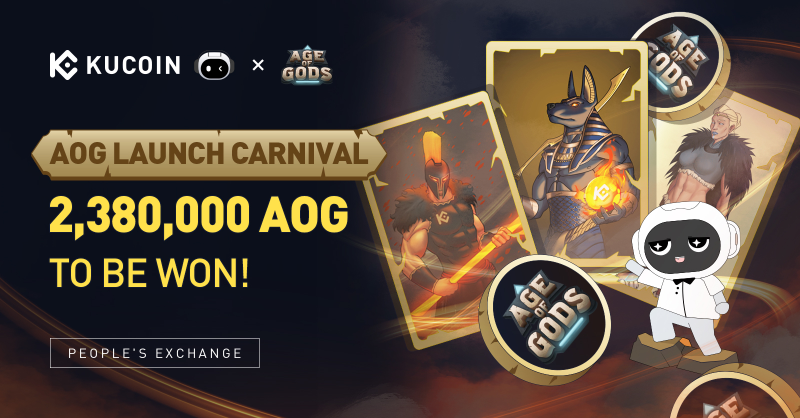 kucoincom's tweet photo. 🤖 @AgeOfGodsnet Launch Carnival: 2,380,000 $AOG To Be Won!