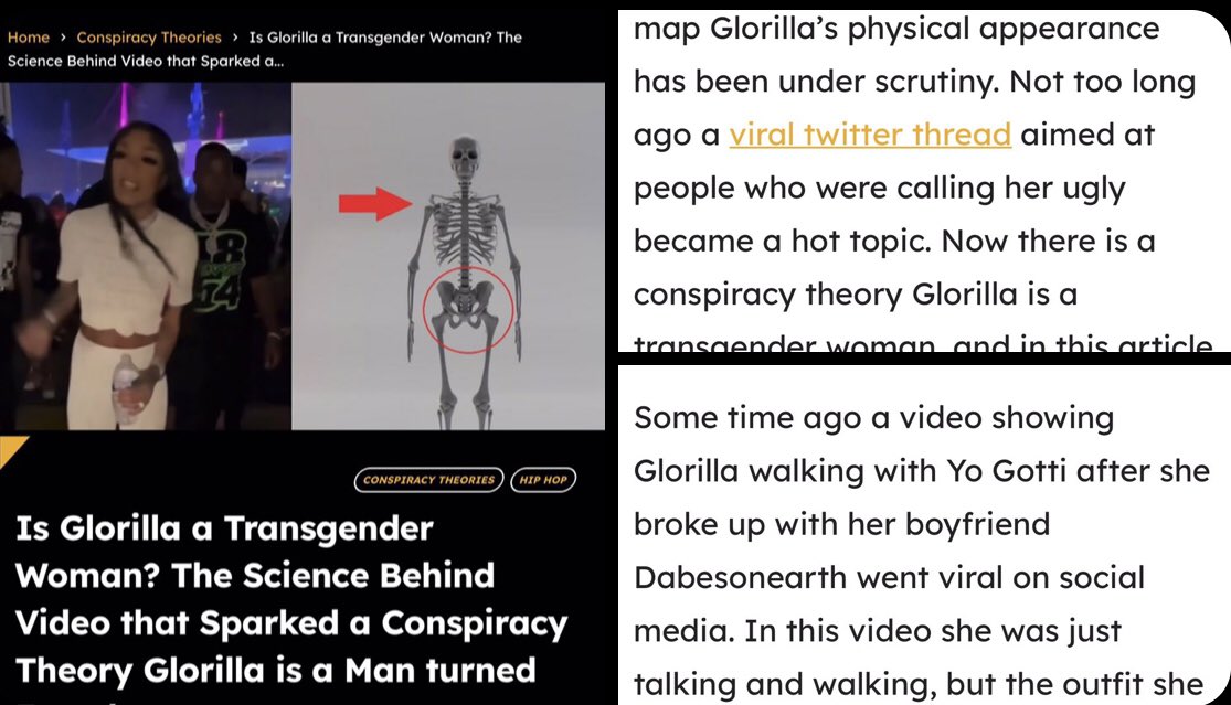 BlackStreetLov1's tweet photo. Why is ppl such haters trying to call #Glorilla ugly and saying she’s a transgender using #Dabesonearth & #Yogotti to justify it WAT DO YALL LUK LYK HATERZ #DNG4L #Viral #blogs #glorillapimp #Dabes #CMG #Celebrities https://t.co/RYG1XMofO3