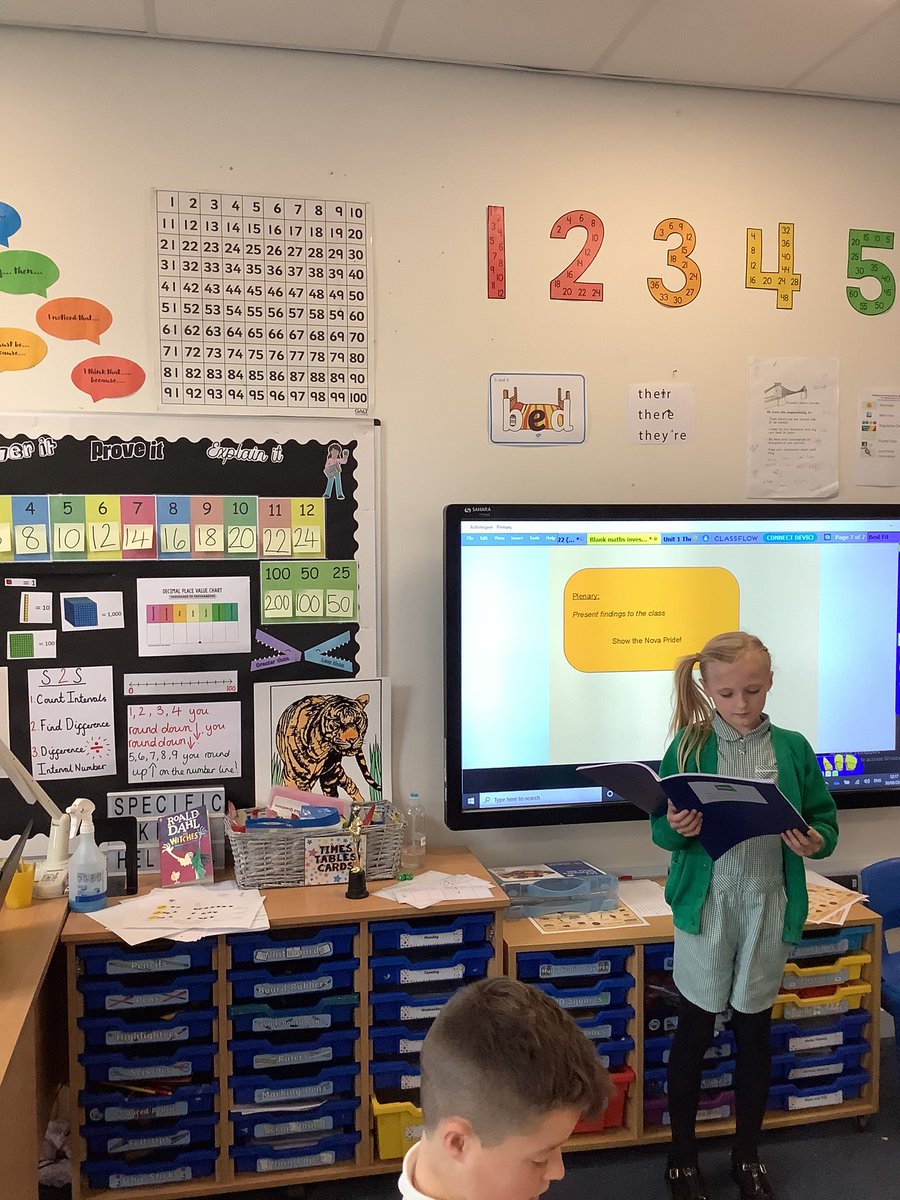 NovaPrimary's tweet photo. Brunel class were ‘being mathematicians’ today during our investigation lesson. They explored the question ‘Will 4 four digit numbers rolled from a dice ever all round to the same multiple of 1000?’ And then showed #NovaPride by presenting their findings! https://t.co/Zxl2h3W8Wm