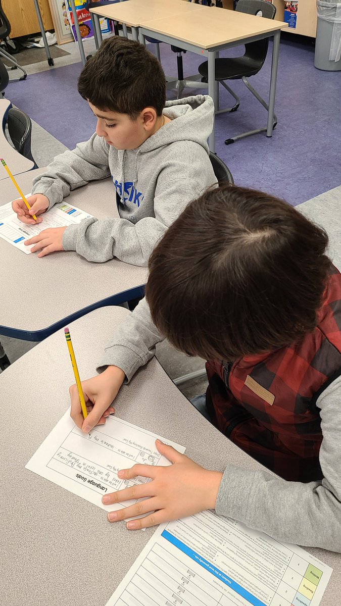 Today in my ELD groups the students looked over their WIDA report and chose the 2 areas they felt they need to improve on this year. They then wrote a goal and 2 steps to works towards reaching their goal. #studentownership <a href="/HadeelAzzo/">Hadeel Azzo</a> <a href="/SheikoLarkin/">Ashleigh Larkin</a>