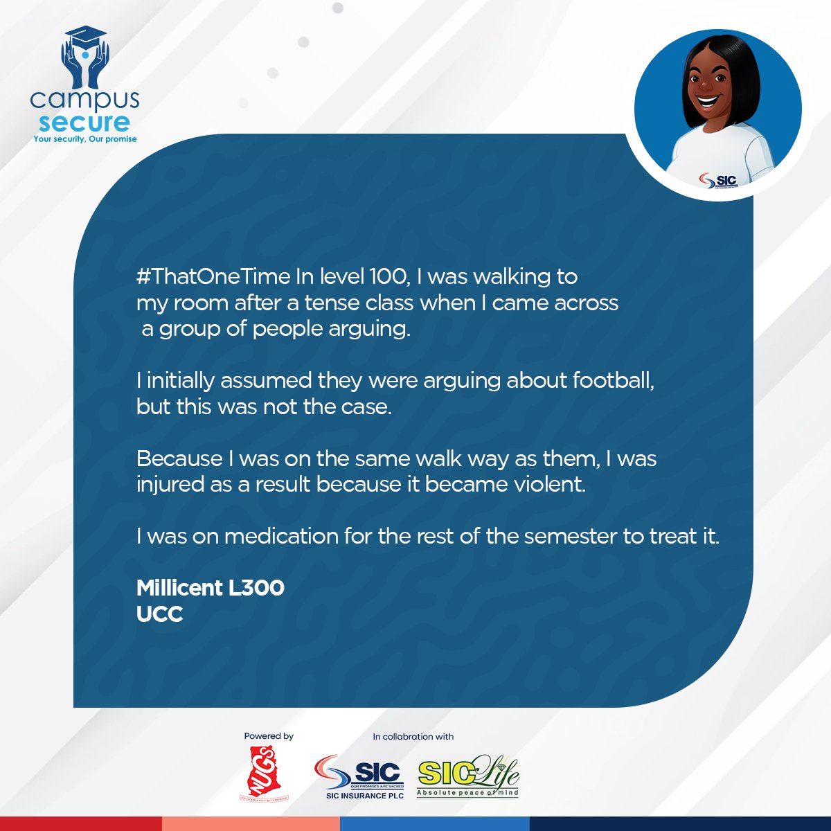 kuulpeeps_'s tweet image. Millicent recounts an experience she had on campus on @Campus_Secure_'s #ThatOneTime