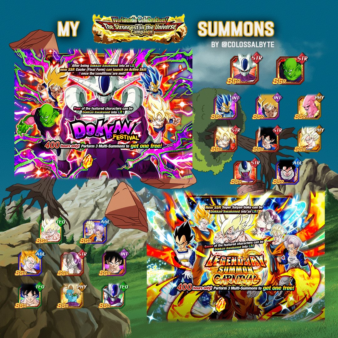 CollosalbyteG's tweet photo. My summons on WWDC banners!
(There's a template if ya wanna use this format)
#dragonballlegends #dokkanbattle #dokkanbattlez #dragonballz #dragonballsuper #dokkantips #goku #vegeta #dragonball https://t.co/92pzVta61Q