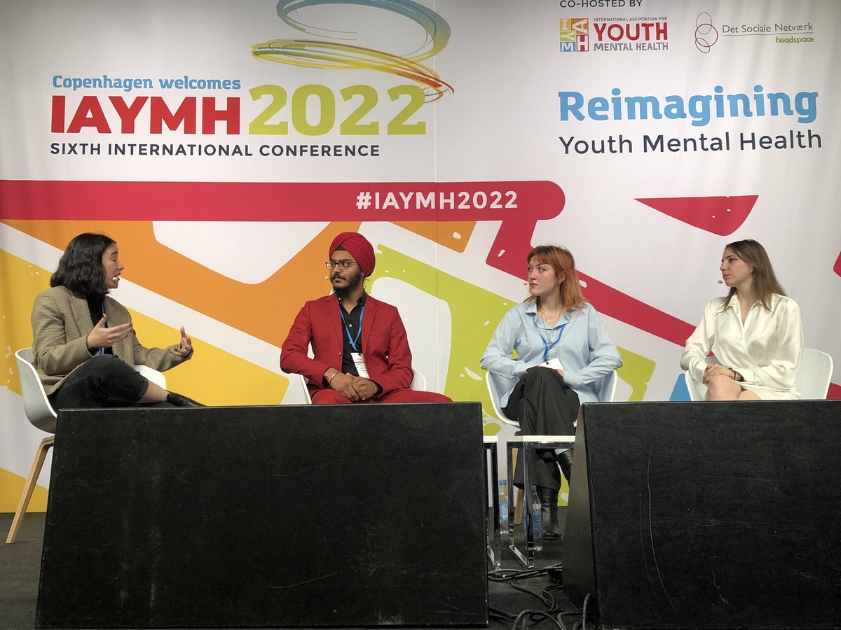Man this conference has been 🔥🔥🔥but THIS PART RIGHT HERE has stolen the show!! Shout out to the young ppl making a difference in climate change x mental health. 👏🏿👏🏿👏🏿 “In Conversation” at #IAYMH2022