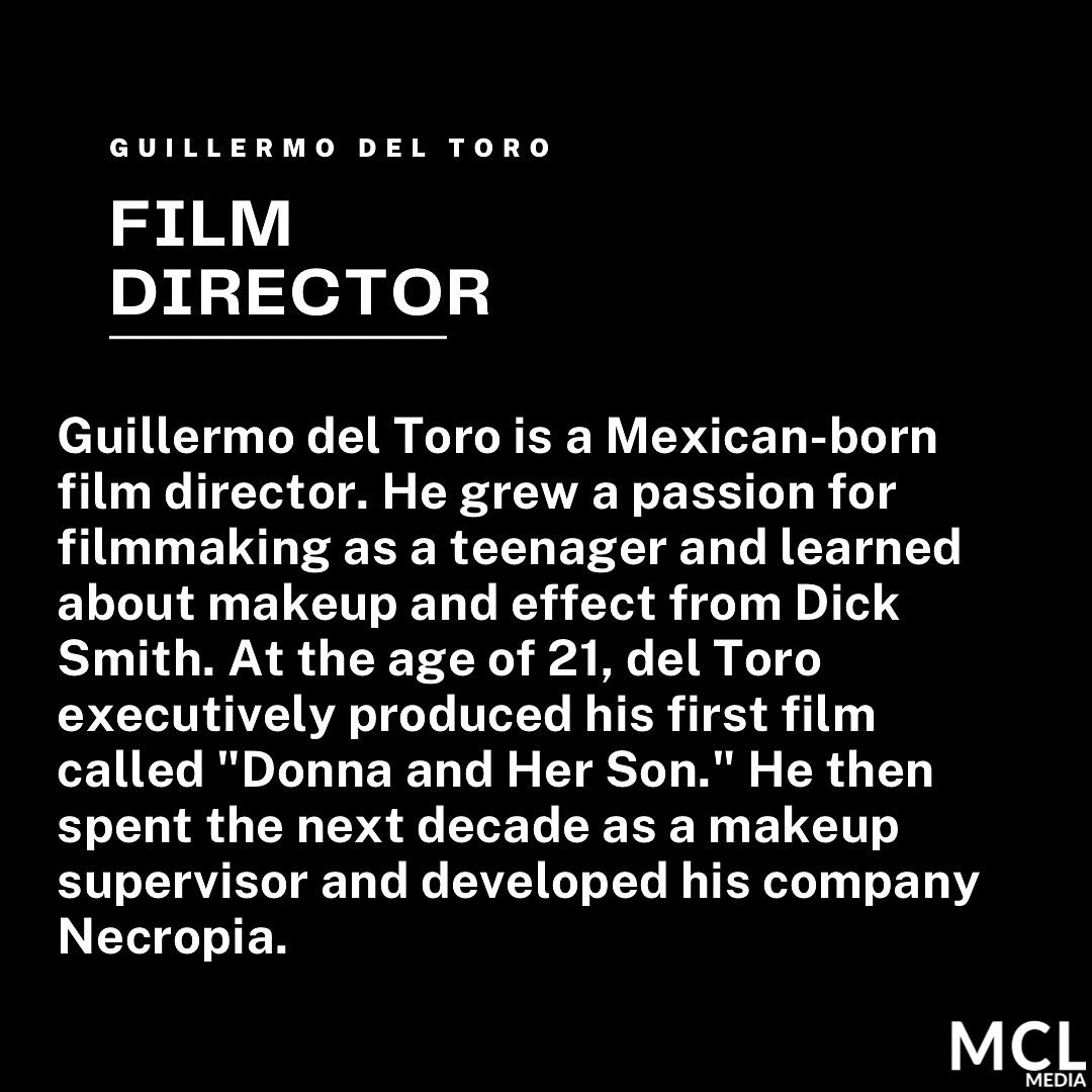 MCLMedia's tweet image. #FeatureFriday with the incredible and talented mind of Guillermo Del Toro. 
#mclmedia #mclmediaonline #miami #atlanta #newyork #director #hispanicheritagemonth #guillermodeltoro #horror #film #friday #fridayvibes #fridaynightlights #explore #foundation #producer #photooftheday