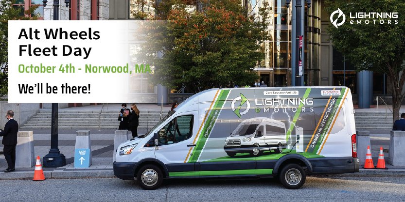 LightningeMtrs's tweet photo. We can't wait for Alt Wheels, on October 4th in MA! ⚡️ https://t.co/lZERM4O8iC

@AltWheelsOrg Fleet Day is an annual sustainable transportation event that brings together corporate &amp; municipal fleet managers together to reduce emissions/cost.

#LightningEnergy $ZEV https://t.co/RyUK58bFOx
