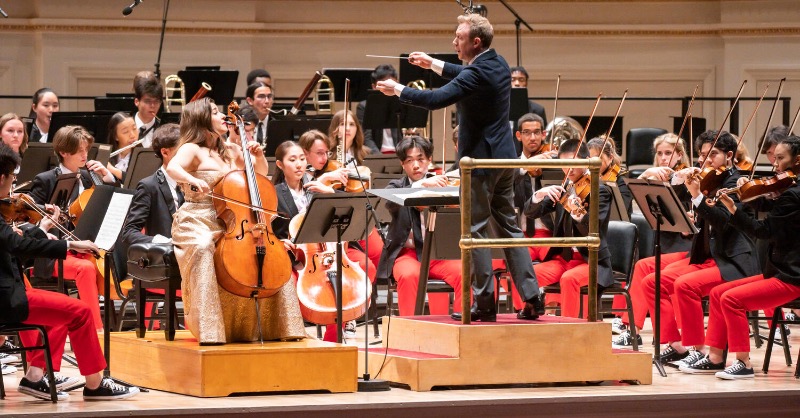 carnegiehall's tweet photo. Listen to Carnegie Hall’s National Youth Orchestra of the USA perform in Stern Auditorium / Perelman Stage, broadcast by @WQXR. Recorded live during the summer 2022 program, the incredible teen musicians performed Elgar’s Cello Concerto w/ @AWeilerstein &amp; Mahler’s Symphony No. 5.