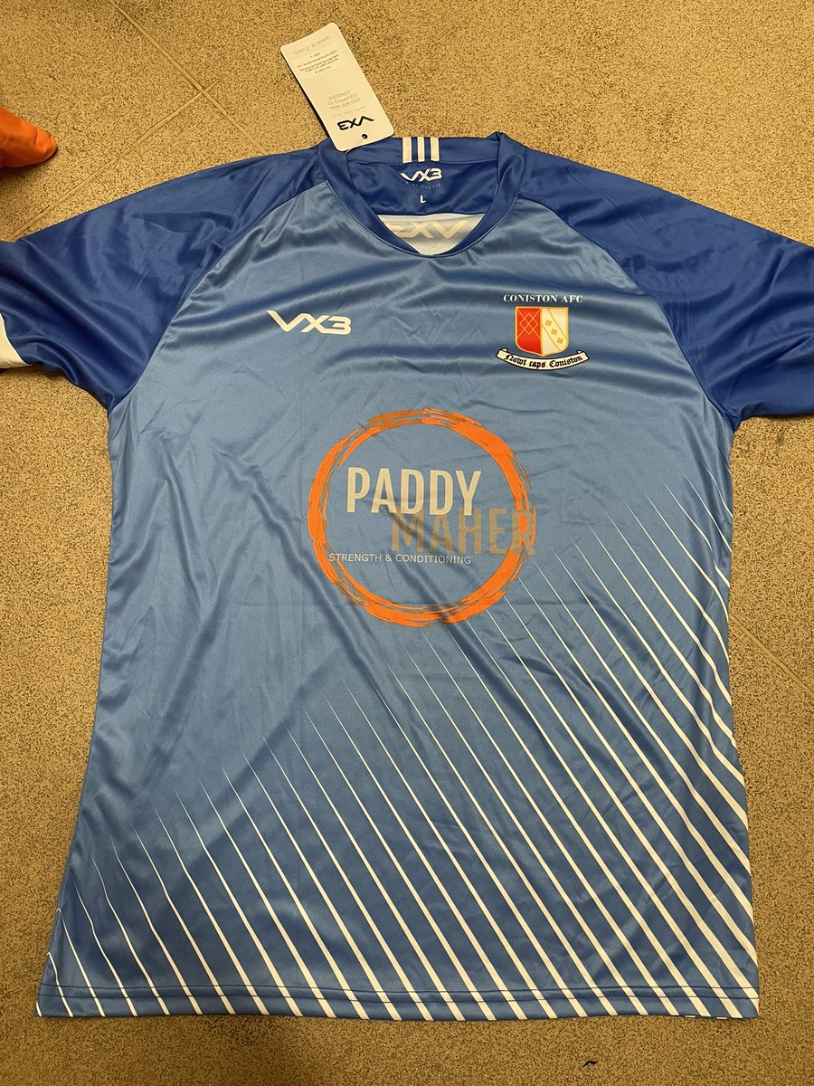 ConistonAFC's tweet photo. Tomorrow’s game see us take on @AUFC1896 in the junior cup, thank a to @Paddy_Maher and coniston sports and social club for sponsoring our new home kit thanks guys they look awesome 👏 https://t.co/I9fs7vLuJt