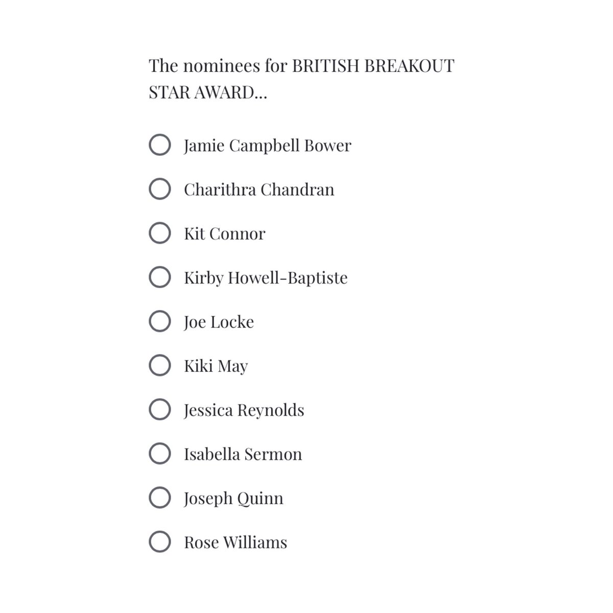 RoseWilliamsUS's tweet photo. Rose Williams is nominated at the TAC Awards in the category "British Breakout Star Award" https://t.co/NYEGZycpDm