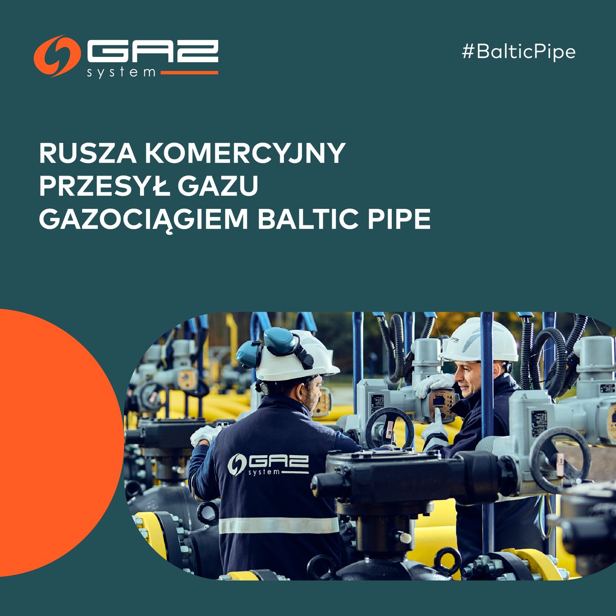 GAZ_SYSTEM's tweet photo. Dzień dobry!
 
To dziś jest ten historyczny dzień. Rusza przesył gazu gazociągiem #BalticPipe https://t.co/DtcQOUQqFX