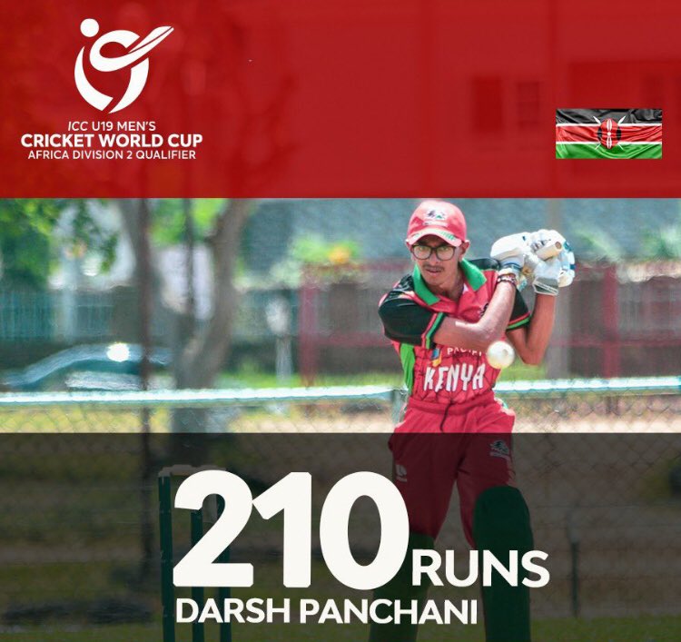 KenyaCricketoff's tweet photo. Brilliant play Darsh Panchani🙌🏾
#KENvMAL #U19WCQ https://t.co/jU7aLDZbjn