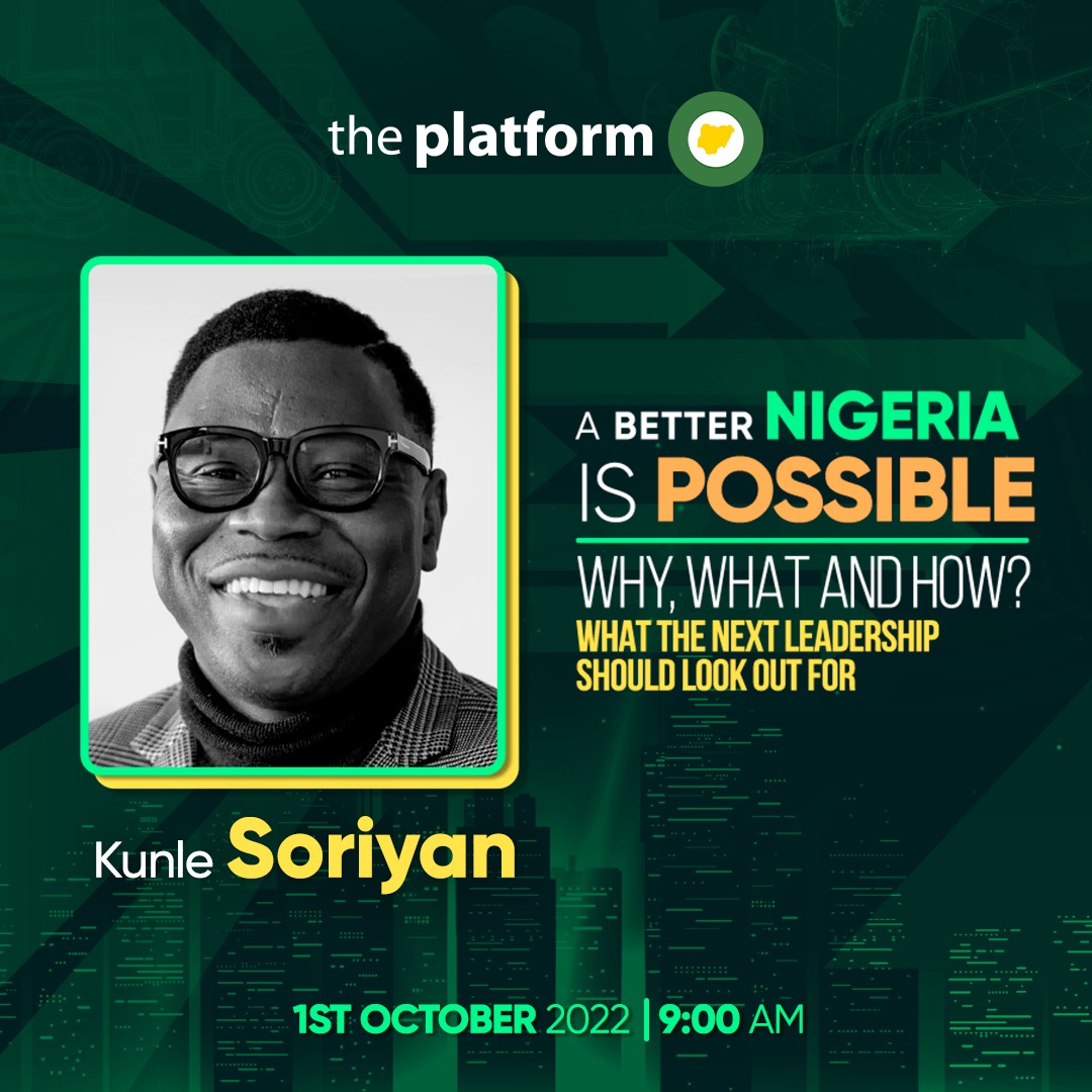 A phenomal outside the box thinker <a href="/olakunlesoriyan/">Olakunle Soriyan aka PK</a> will be speaking tomorrow morning <a href="/theplatformng/">The Platform Nigeria</a> 

Don't miss his session live on <a href="/channelstv/">Channels Television</a> from 9.00am. 

#WatchThePlatformNG