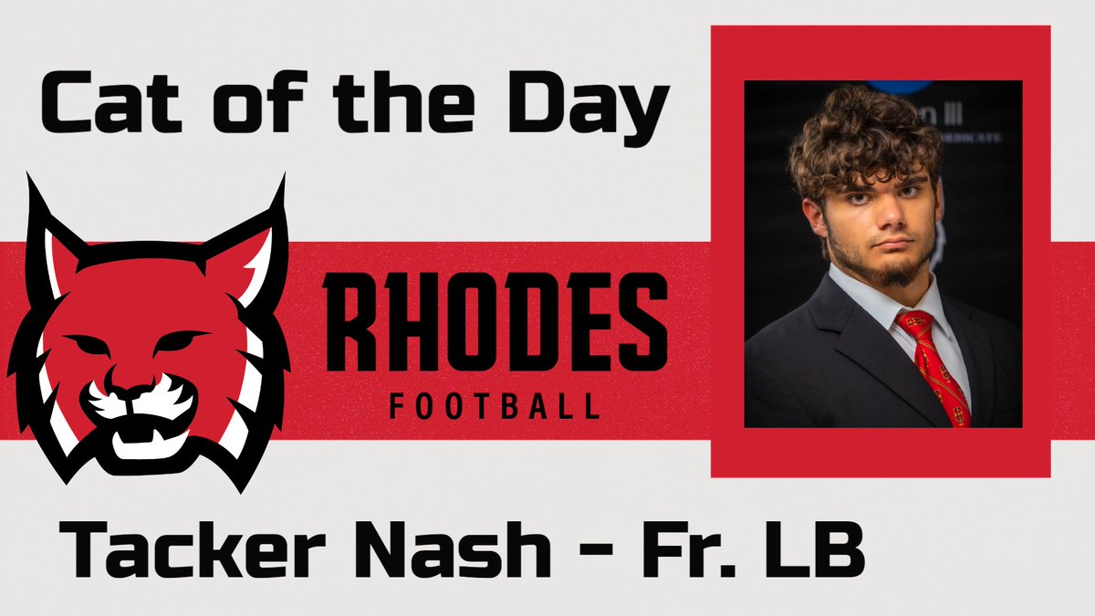 RhodesFootball's tweet photo. Congratulations to this week's Cats of the Day:
(1/3) Tuesday - Tacker Nash (Fr. LB, Jackson Christian, TN) https://t.co/b89suklHgi
