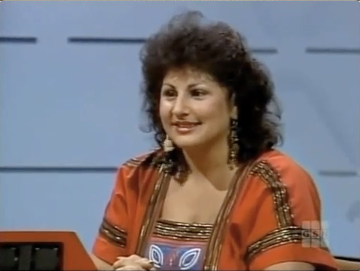 sp84fanatic's tweet photo. I've known for years that @kathynajimy was a contestant on #25KPyramid long before she appeared on future versions of Pyramid. Here are some images from her original appearance on the show, from July 31, 1985, where she shows how great a player she is. https://t.co/7EBMfvI2SW