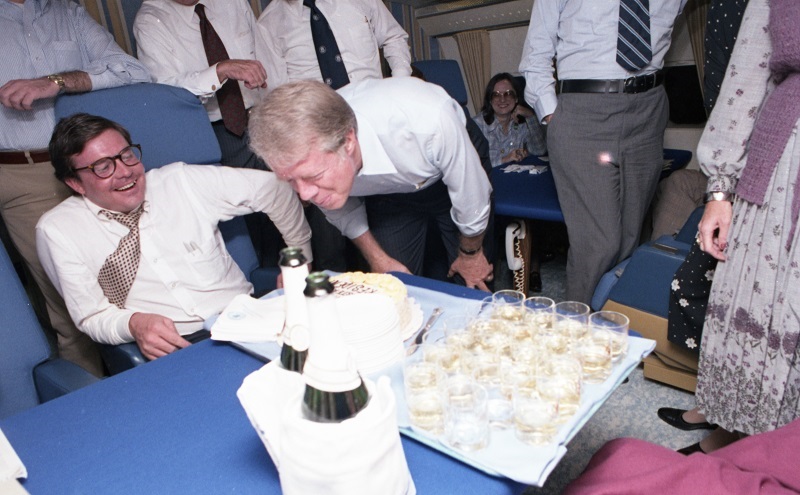 CarterLibrary's tweet photo. Guess who has a birthday tomorrow!? Pres. Carter turns 98 years old & we are busy getting ready for festivities at the museum! Join us 12-4pm tomorrow for some family fun! #COLORSOFPEACE Pic: Pres. Carter blows out his candles 10/1/78 NAID 181693 https://t.co/MvwHh2BMfb https://t.co/0V4nn1LYXV