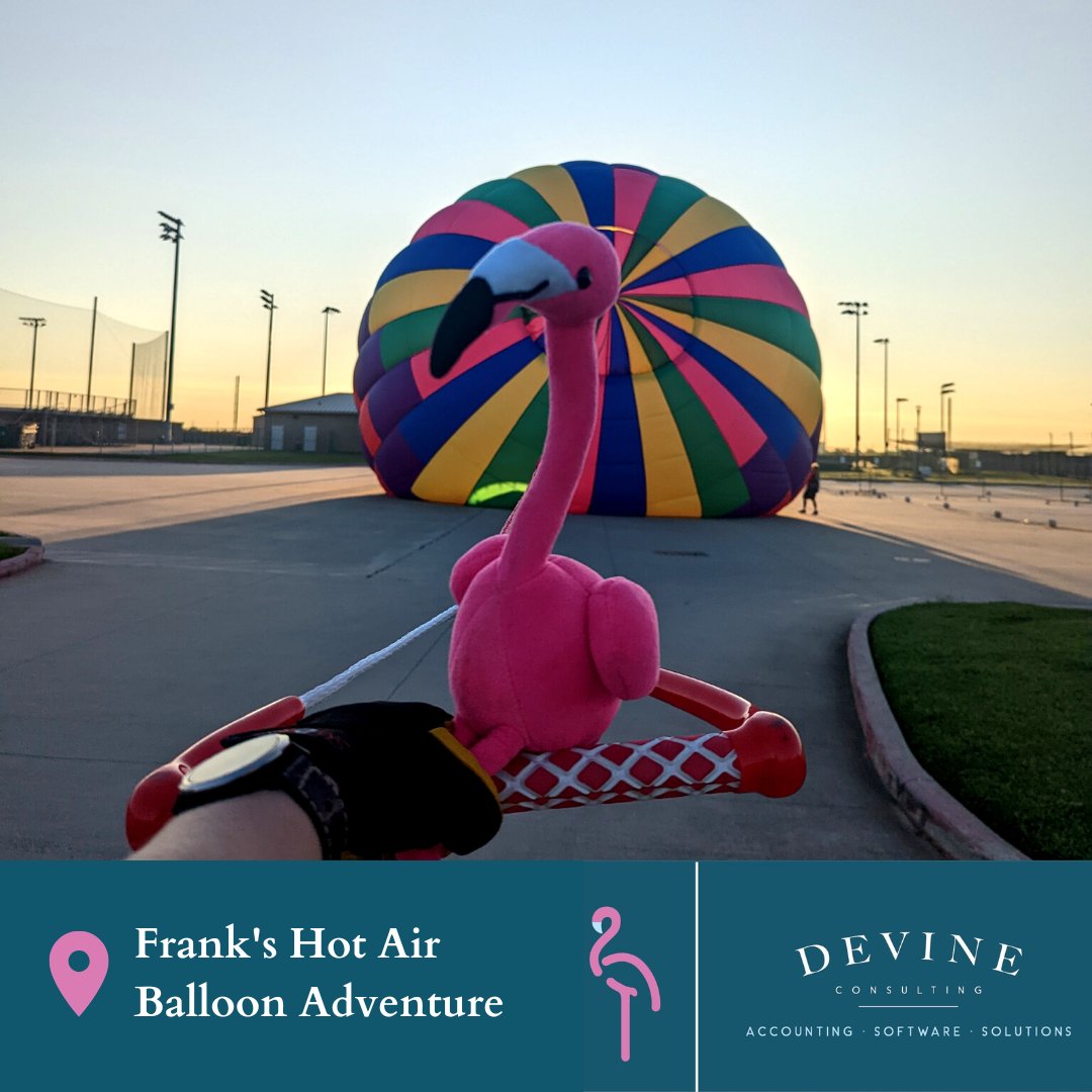 Devine_Consult's tweet photo. Last week Frank took a tour of the town from "birds eye view." Pretty impressive since it not often you see a flamingo in the sky. Thank you Meagan Armstrong and Wild Thing Hot Air Balloon Team for giving Frank the opportunity to take flight!
#HotAirBalloon https://t.co/ix2pO4bHmj