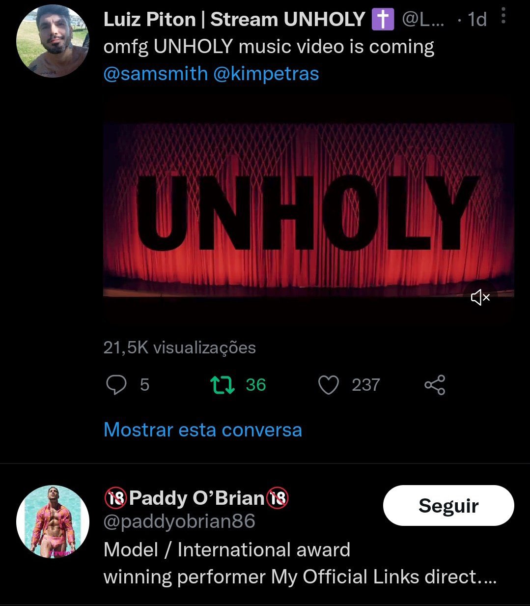 𝒞. on X: SAM SMITH AND KIM PETRAS GOT GAY PORN STAR PADDY BRIAN IN THE UNHOLY  MUSIC VIDEO t.coav0wg9zQjL  X