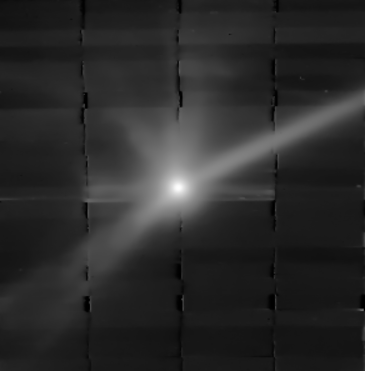 1/ If you've read our latest #ESOblog you’ll know that our VLT has watched the aftermath of the #DARTmission impact:

🔗 eso.org/public/blog/vl…

Here's a sneak-peek of the results. First, an image taken with the MUSE instrument. Look at those plumes!

📷 <a href="/ESO/">ESO</a> /Opitom et al.