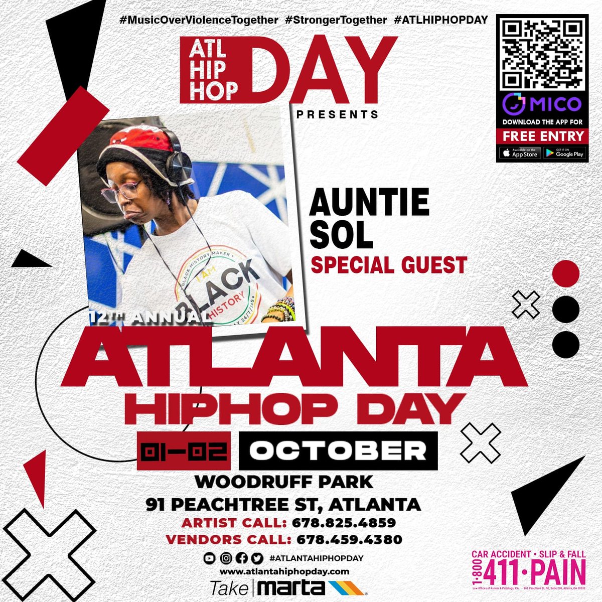AtlHipHopDay's tweet photo. S/o to all the Special Guests & DJs coming through to our 12th Annual Atlanta Hip Hop Day Festival!! It's going down this weekend 10/1 11am-8pm & 10/2 12pm-7pm. We lit! #AHHD22 #MCWAR
📱Visit https://t.co/rtJgEyrHye to download the MICO app for free entry! https://t.co/WS4ebgu4ad