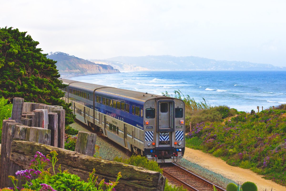 Horrible news: @Amtrak @PacSurfliners between LA & San Diego has been suspended indefinitely due to coastal erosion. The route was the 2nd busiest intercity rail corridor in the US, w/ 26 daily trains & ~3M riders per year. Climate change is here, and we are totally unprepared