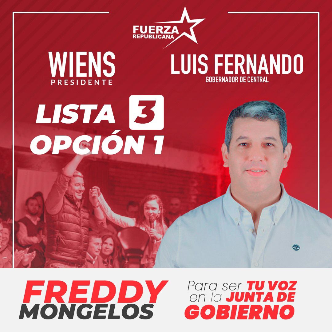 InfoANRpy's tweet photo. ๐ฉ Freddy Mongelos (@mongelospy) Miembro de la Junta de Gobierno #ANR - Departamento Central.
@ArnoldoWiens #PresidentePy
@BrunettiJuanMa #Vice
@MaritoAbdo #PresidenteANR https://t.co/cWmGg8Brqa
