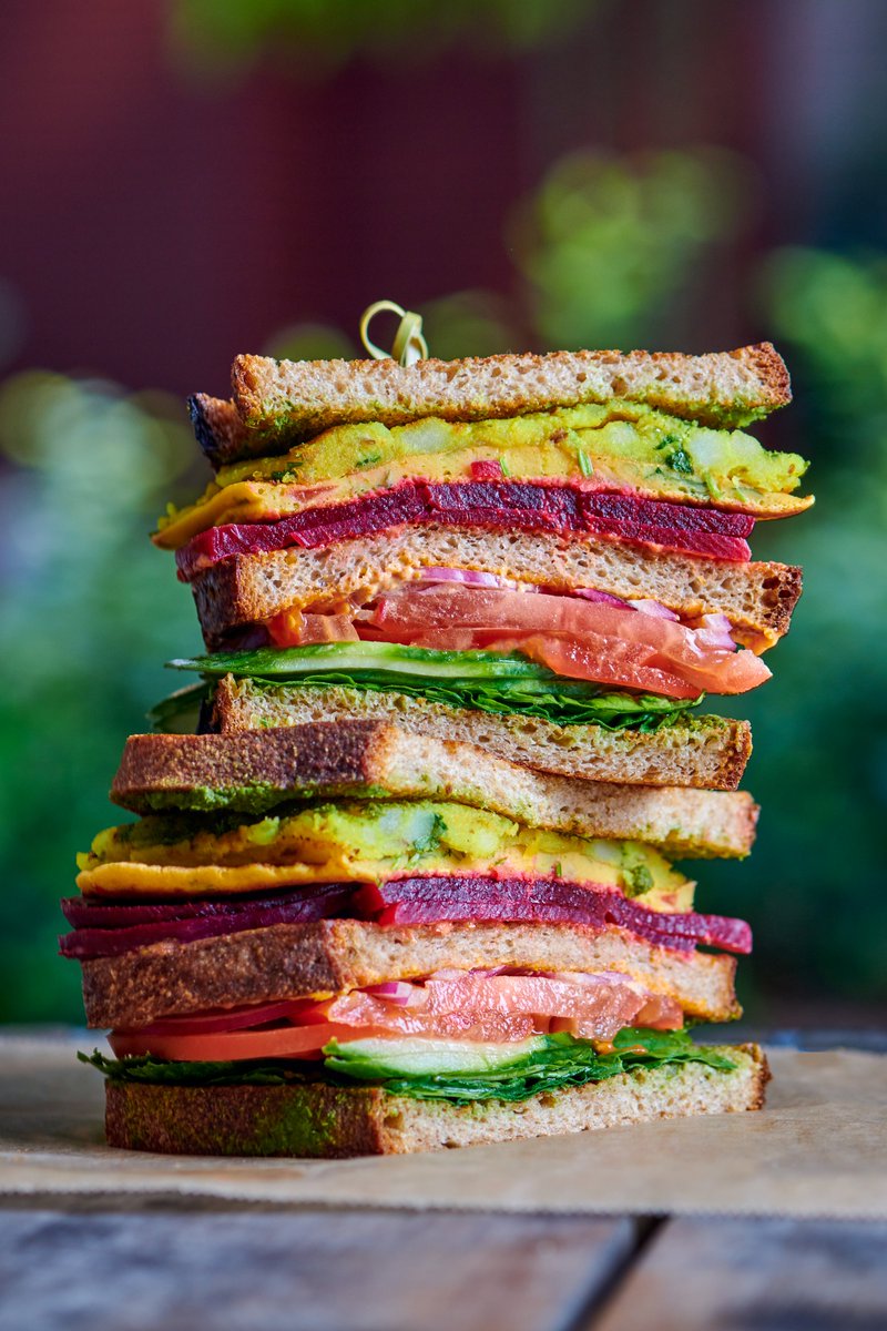 JoeDiStefano's tweet photo. .@lizzo Can we buy you a decadent desi double-decker from Bombay Sandwich Co. while you're in town? It is literally the best vegan sandwich I've ever tasted. #vegan #bombayclub https://t.co/pnVXP7JYMT