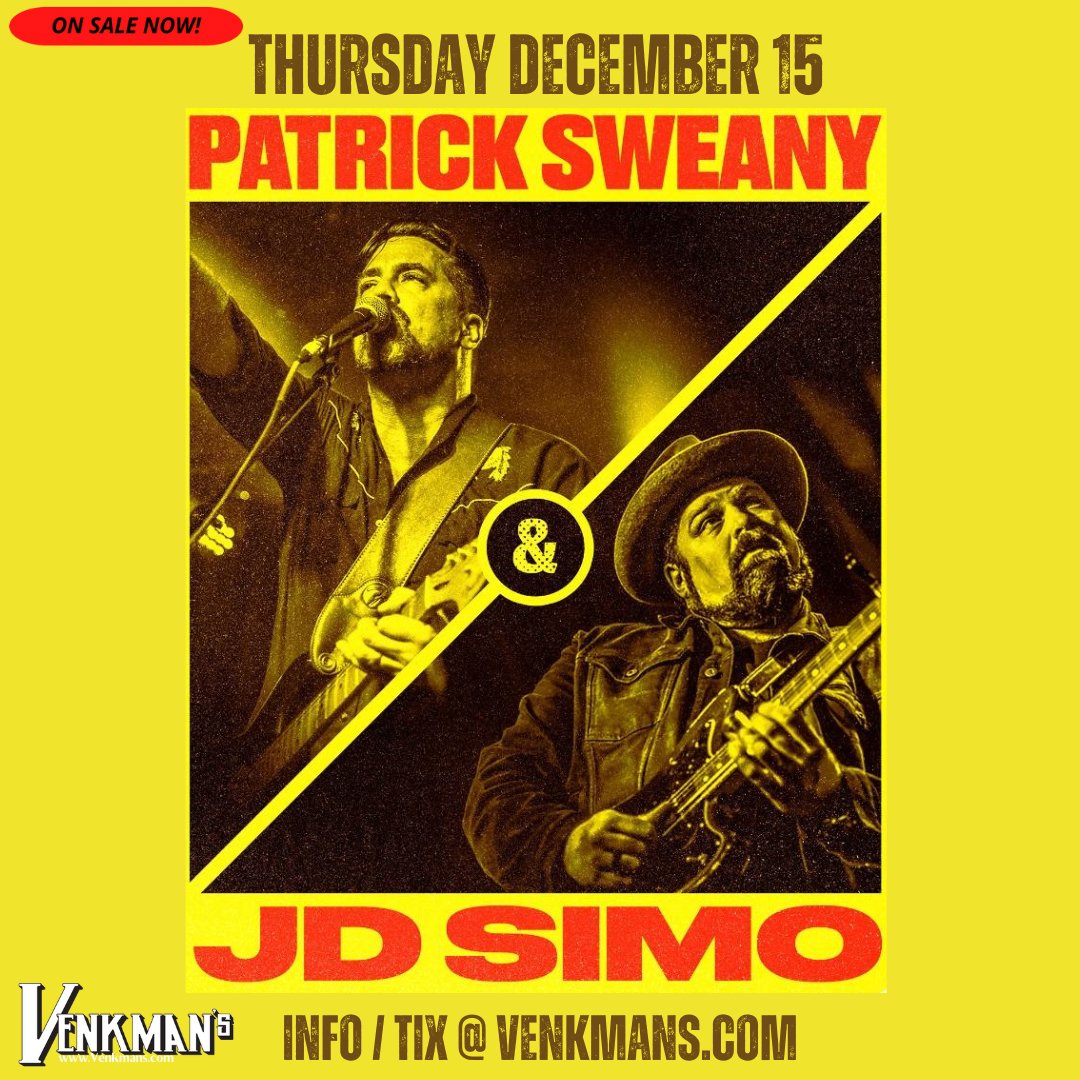 👀 On Sale Now!  <a href="/PatrickSweany/">Patrick Sweany</a> &amp; <a href="/JDSimomusic/">JD Simo</a> 
🗓️ Thursday December 15
🎟️ bit.ly/SweanySimoVenk…