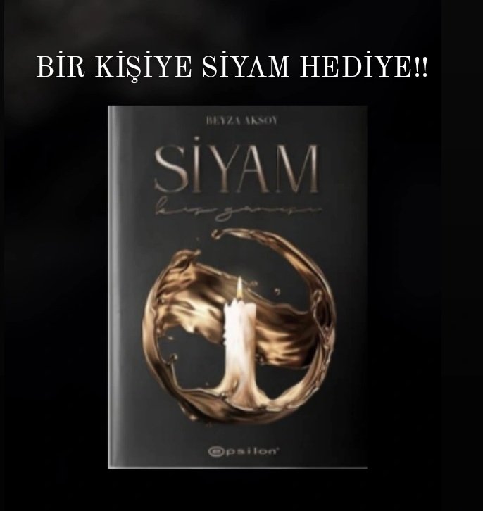 ÇEKİLİŞŞŞ🥳🥳🥳
Siyam satışa çıktığı için çekiliş yapmaya karar verdik. 
Yapmamız gerekenler: 
*Beni takip etmek. 
*Tweete rt atmak (uygulama rt'ye bakıyor) 
*Ve dilerseniz katıldım yazabilirsiniz çok fazla katılım olursa arkadaşım bir kisiye de ciltsiz siyam hediye edecek 🥂🤍