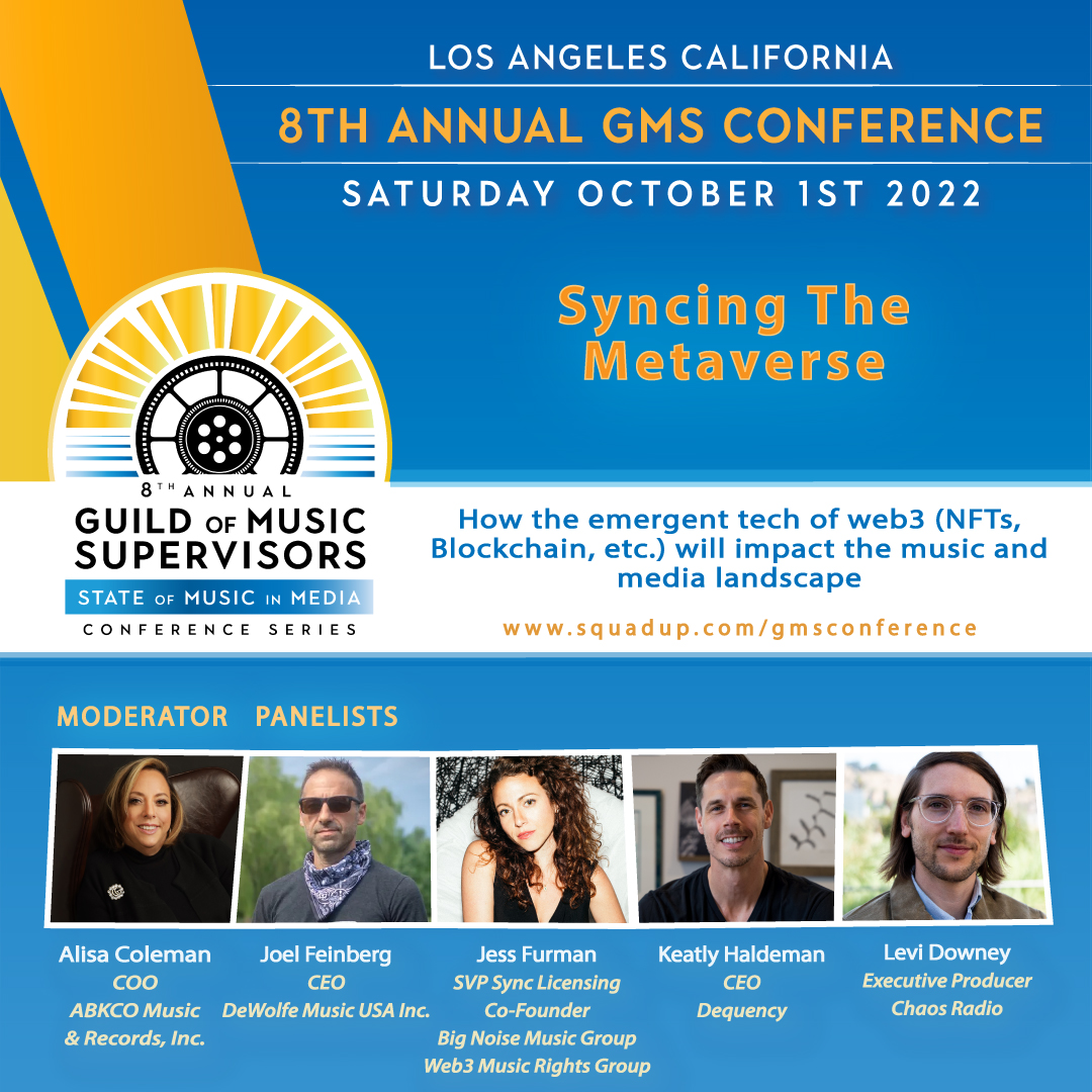 guildofmusic's tweet photo. Join us TOMORROW, 10/1, at #GMSCon2022 for panels on topics such as the effects of using "urban" to categorize music by Black artists, what it takes to license songs on an indie film, licensing international music, and how web3 impacts music and media.

https://t.co/jCEjg6SxNZ https://t.co/PQrjtwls47