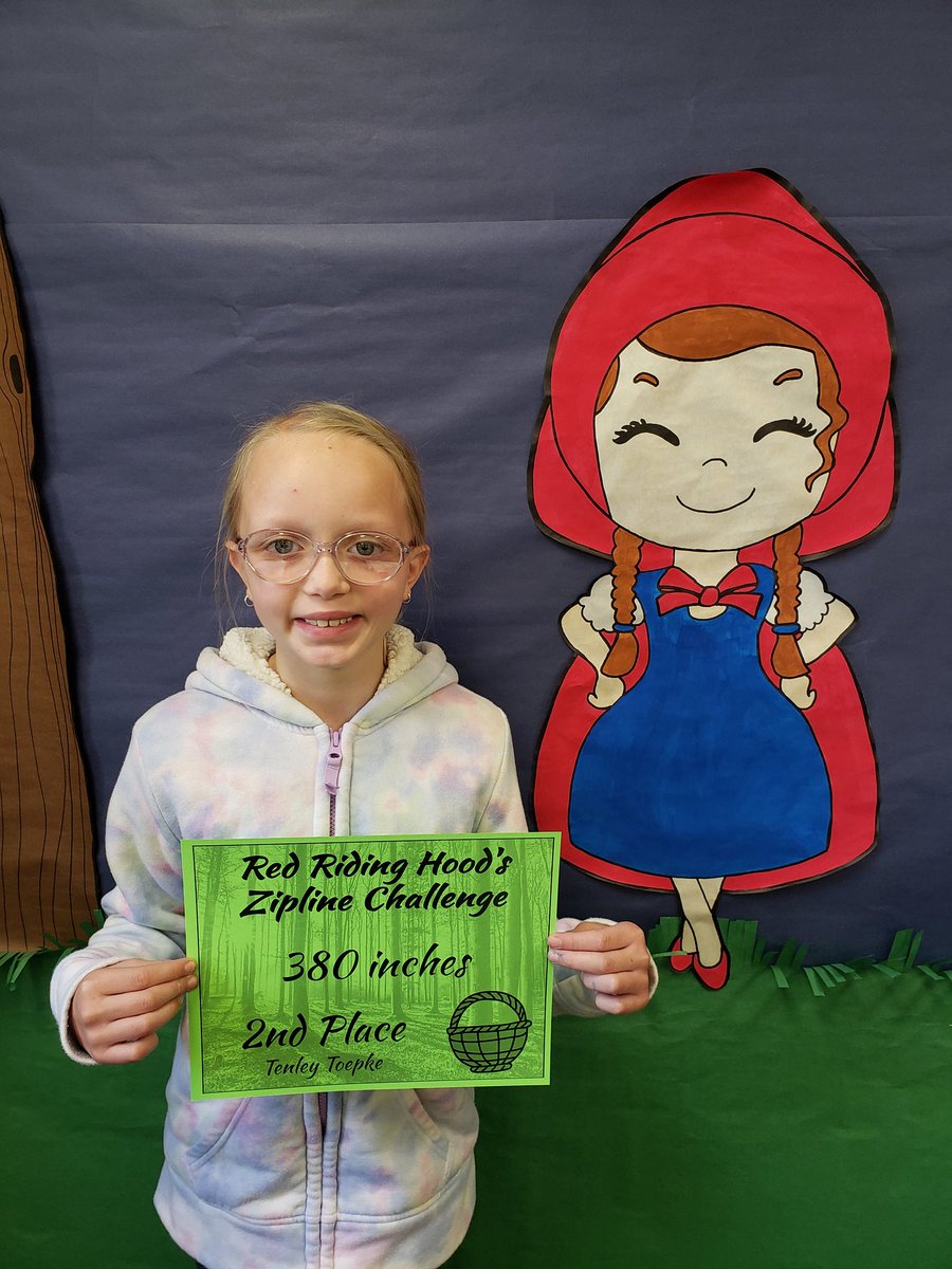 MsFrovarp3's tweet photo. We celebrated the end of our Fairytale unit with our Red Riding Hood Ziplime challenge this week! #TES https://t.co/vJnSjMPiOM