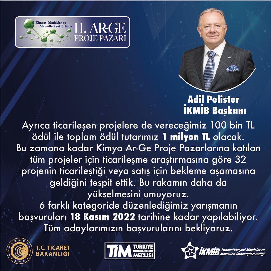 İKMİB - Yönetim Kurulu Başkanımız Sayın Adil Pelisterden mesaj var.

#ikmib #argeprojepazarı