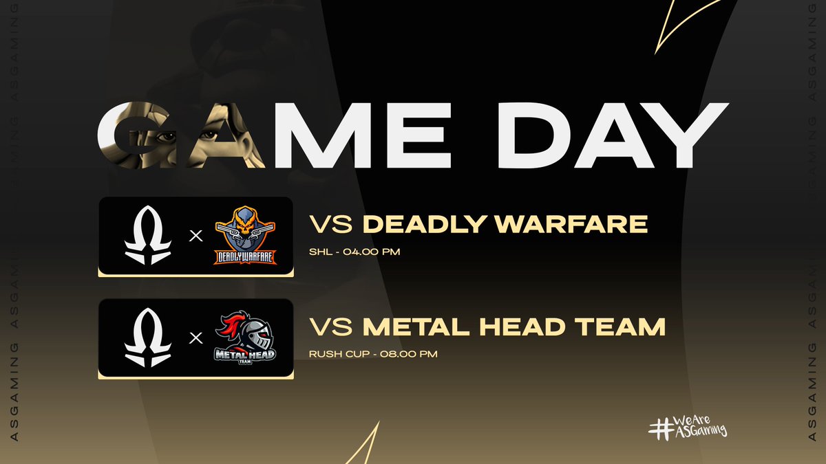 _AS_Gaming's tweet photo. #ClashRoyale 🎮 | HOY #SHL #RushCup ¡GAME DAY!
DIA DE PLAYOFFS! Saldremos con todo para buscar el pase a octavos de final. #ToTheTop 🚀
🆚️ @Deadly_Warfare
⏰ 16:00H 🇵🇪🇲🇽
🆚️ @MetalHeadTeam1
⏰ 20:00H 🇵🇪🇲🇽
¡Good Luck Deadly Warfare and Metal Head Team! https://t.co/dpPKiUhJez