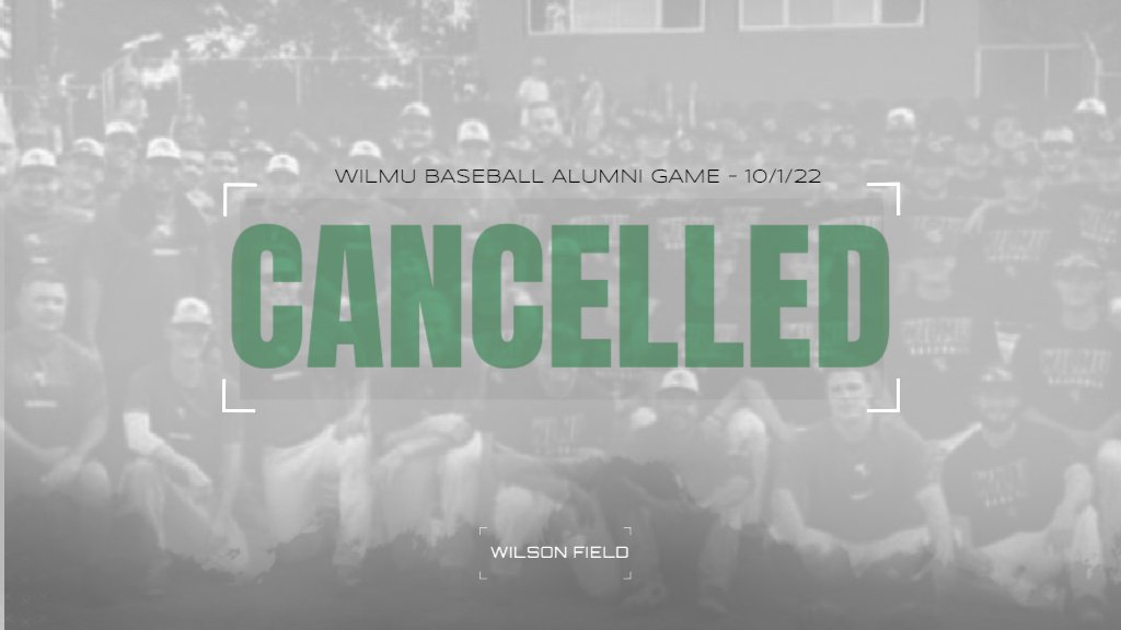 WilmUAthletics's tweet photo. Baseball’s Alumni Game Cancelled; Will Now be an Alumni Celebration Day on October 15 https://t.co/fEnCATS0TD https://t.co/qyUmUS51IM