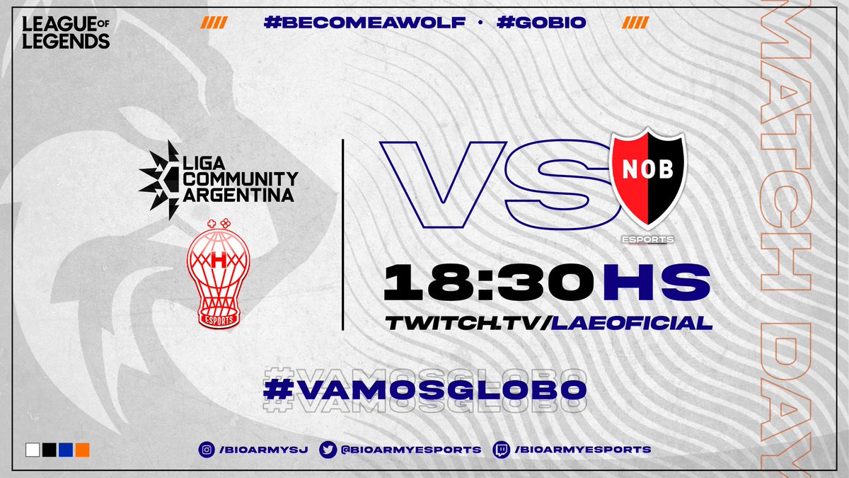 BioArmy Esports ๐บ (@bioarmyesports) on Twitter photo MATCHDAY | LOL
Hoy el globo debe conseguir la victoria para pelear por un lugar en la semifinal de <a href="/LigaARGesports/">Liga Argentina de Clubes</a>, vamos el globo !!!
๐<a href="/LigaARGesports/">Liga Argentina de Clubes</a> | Playoffs
๐<a href="/NewellsEsports/">Newell's Esports</a>
โฐ 18.30HS ๐ฆ๐ท
#GOHURACAN #GOGLOBO ๐๐บ MATCHDAY | LOL
Hoy el globo debe conseguir la victoria para pelear por un lugar en la semifinal de <a href="/LigaARGesports/">Liga Argentina de Clubes</a>, vamos el globo !!!
๐<a href="/LigaARGesports/">Liga Argentina de Clubes</a> | Playoffs
๐<a href="/NewellsEsports/">Newell's Esports</a>
โฐ 18.30HS ๐ฆ๐ท
#GOHURACAN #GOGLOBO ๐๐บ