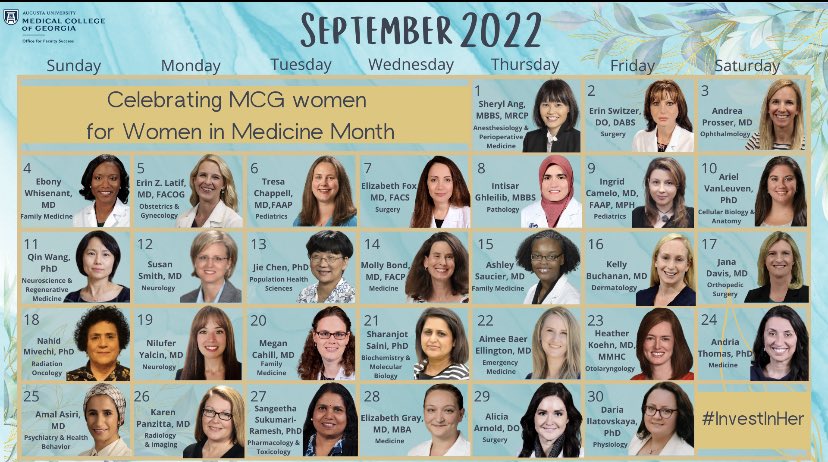 What a fantastic and inspiring group of women featured for MCG’s Women In Medicine Month. Thanks to everyone for helping to amplify these women and share their incredible accomplishments! @AMWADoctors @mcg_gwims @MCG_AUG