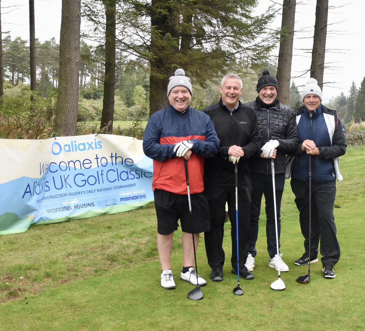 TheGolfClassic's tweet image. Many thanks for the continued support of our corporate sponsor whose teams are shown here at the 1st T. They are at the half way point now, battling the elements but enjoying every minute of play at Slaley Hall Hotel and Golf Resort. @Aliaxis_UK @MarleyPlumbing