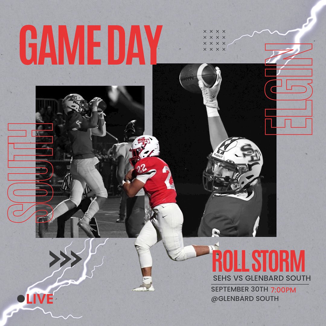 ❤️ITS GAMEDAY💙 Head out to Glenbard South High School tonight and watch as we take on the Raiders! Kick off is at 7:00 and it will be 3$ to get in with your id! Come in your best blackout gear!!🖤Best dressed wins a free shirt! We cant wait to see you there⚡️#farfanfotos