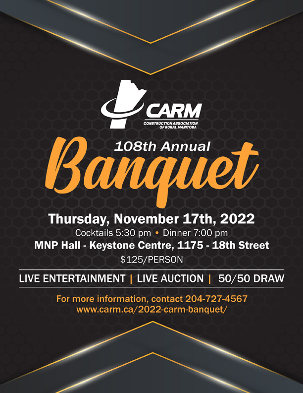 We are so excited for the 108th Annual CARM Banquet taking place on Thursday, November 17, 2022. 

For more info or sponsorship opportunities visit carm.ca/2022-carm-banq… 
or call 204-727-4567.

#joincarm #108thannualcarmbanquet